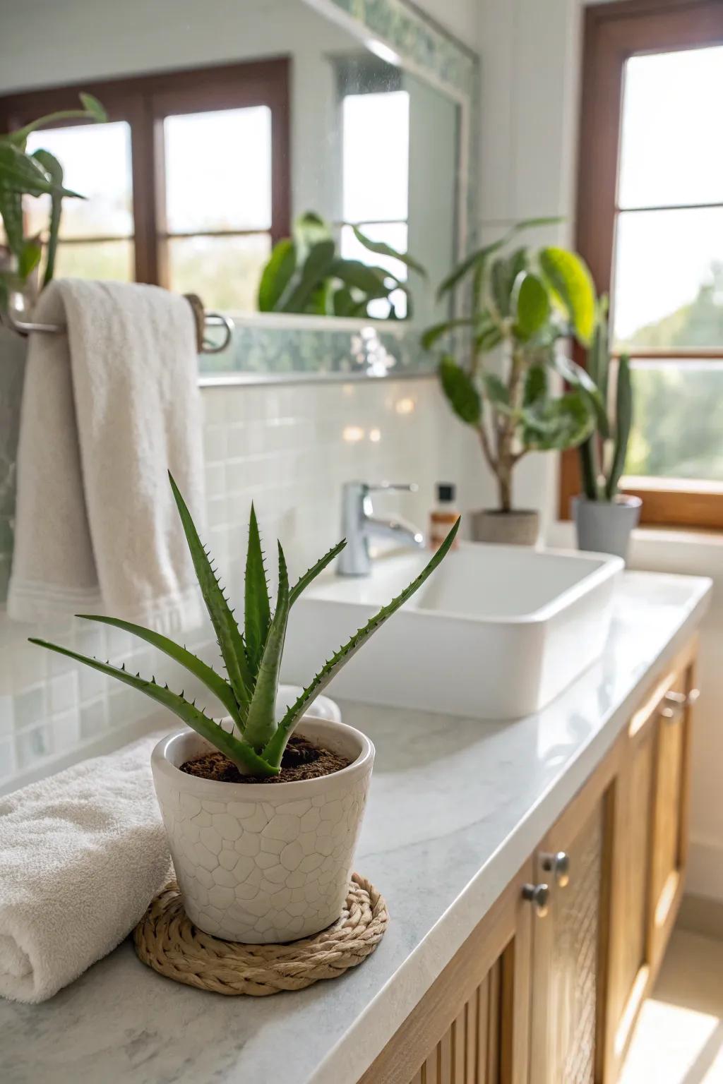 Aloe vera isn’t merely serviceable but also a stylish inclusion.