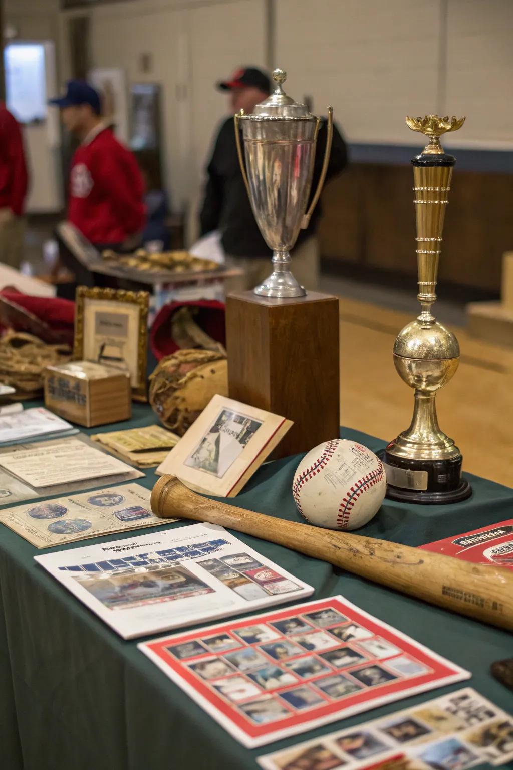 Vintage memorabilia adds depth and historical context to the decor.