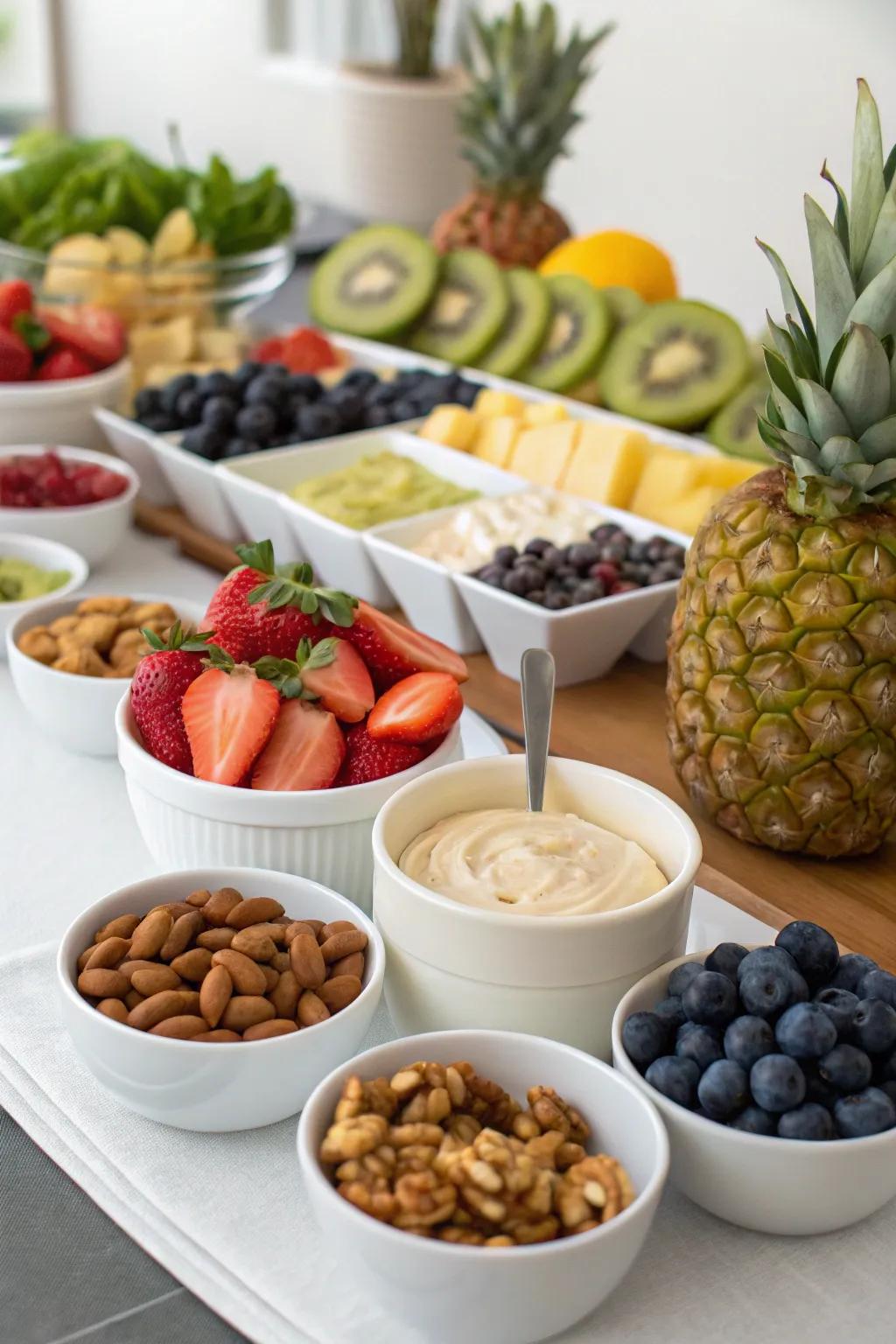 A personalized fruit bar encourages creativity.
