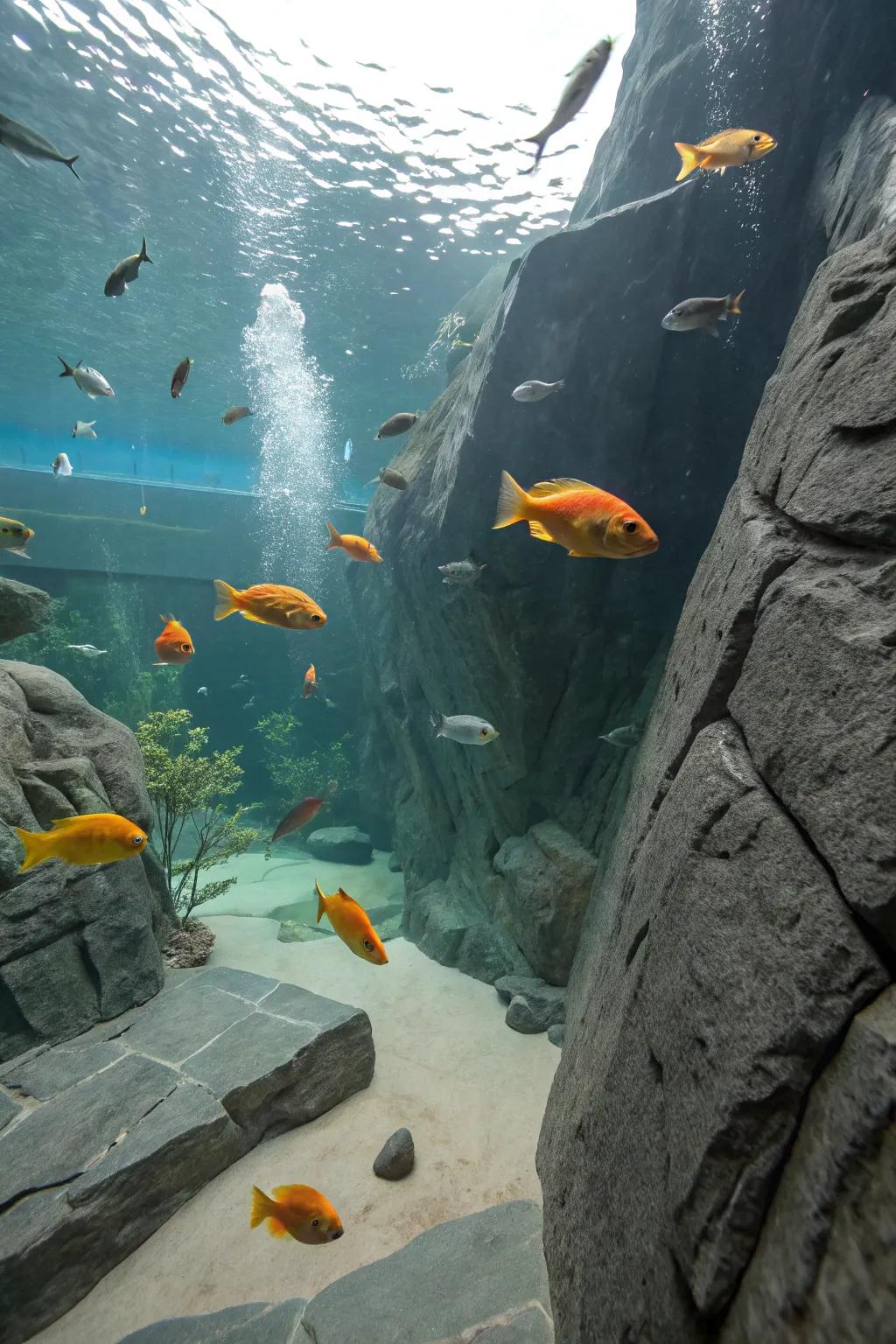 An engaging slate domain for active fish.