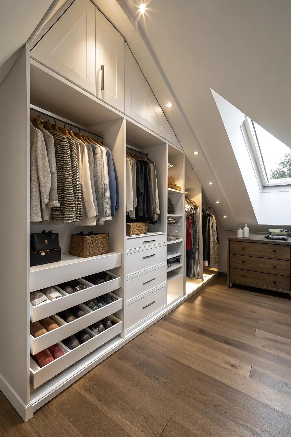 Hidden compartments offer discreet storage and maintain a tidy appearance.