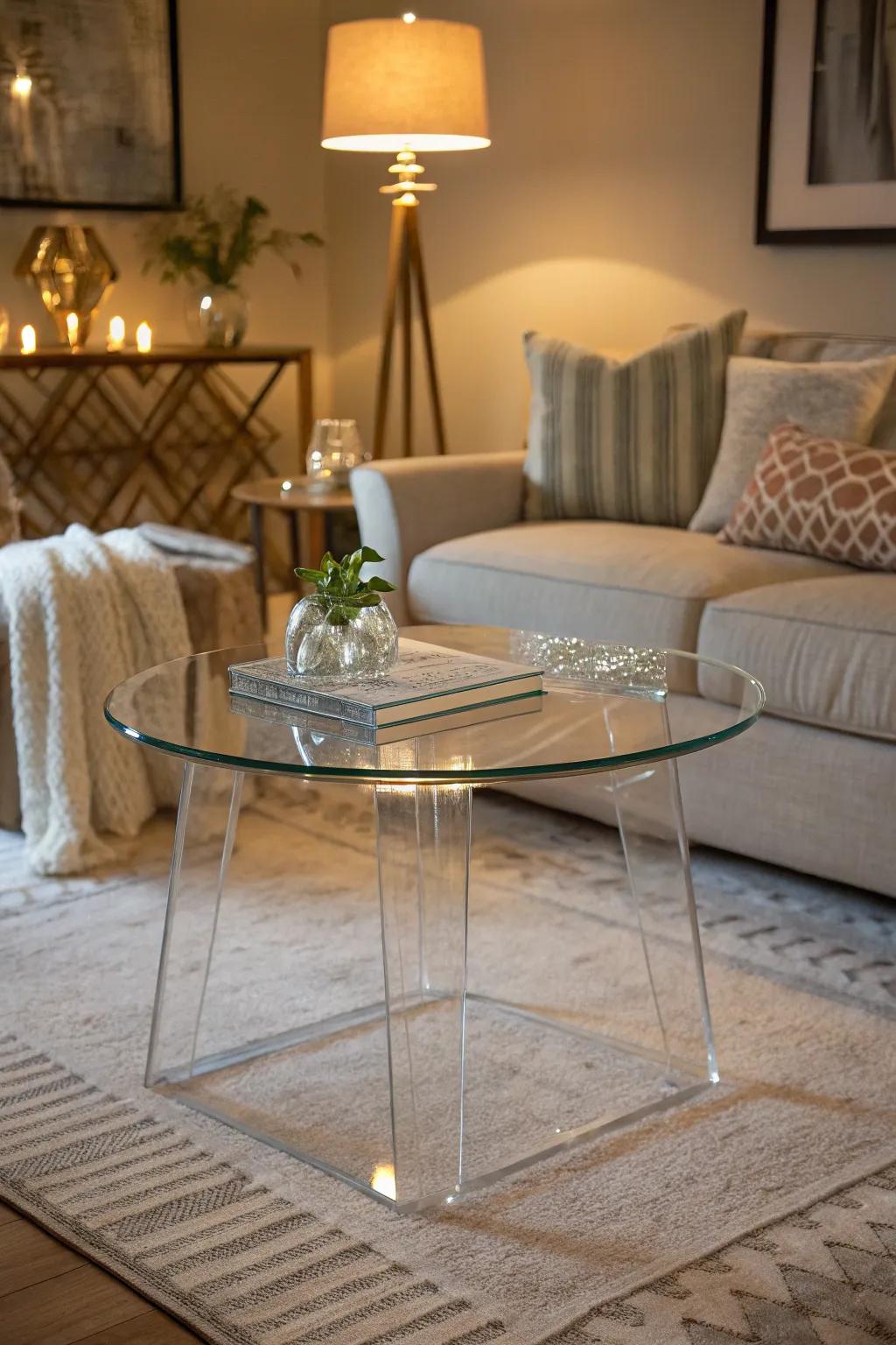 See-through furniture conjures a sensation of openness.