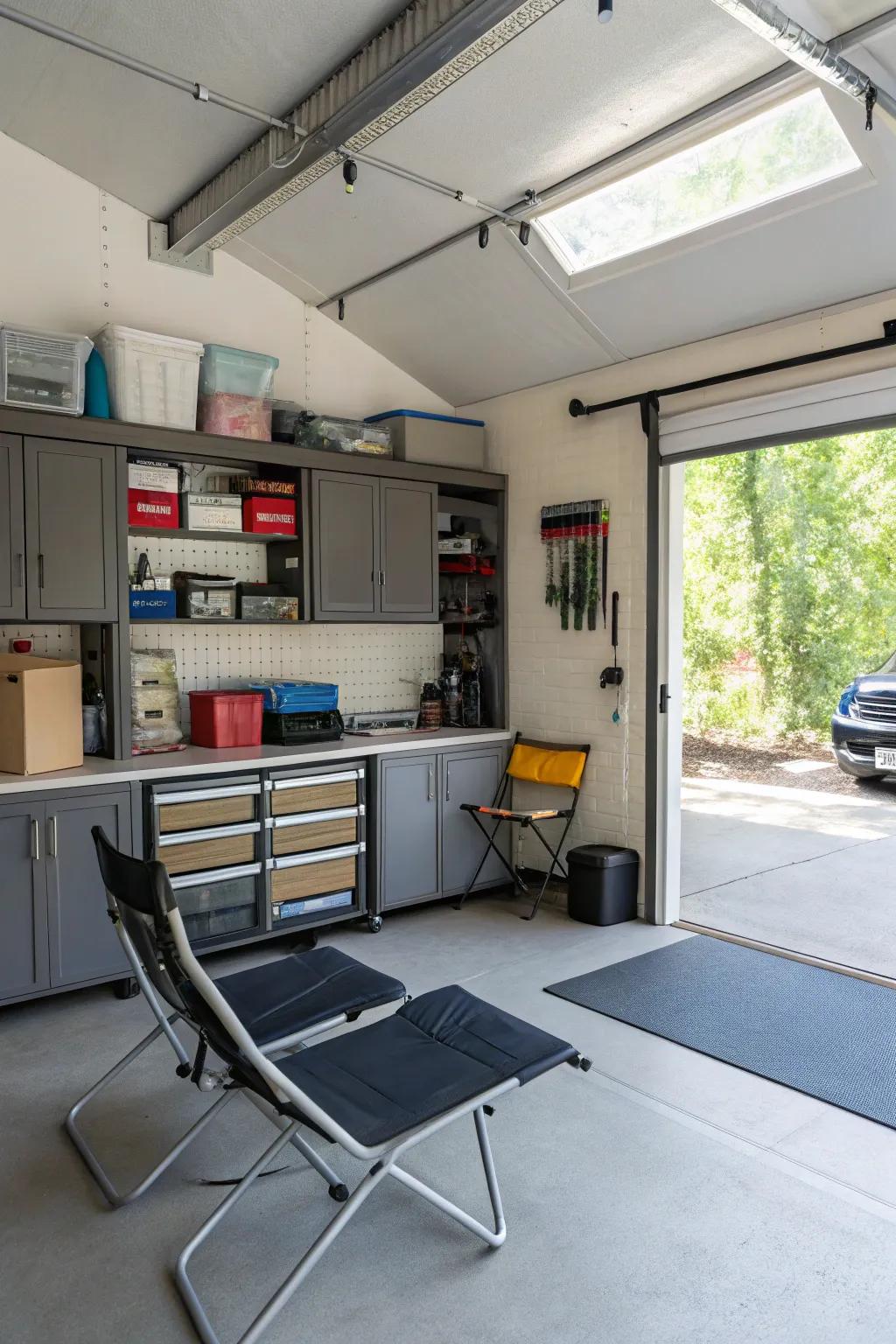 A convertible area adapts to your changing needs and improves garage utility.