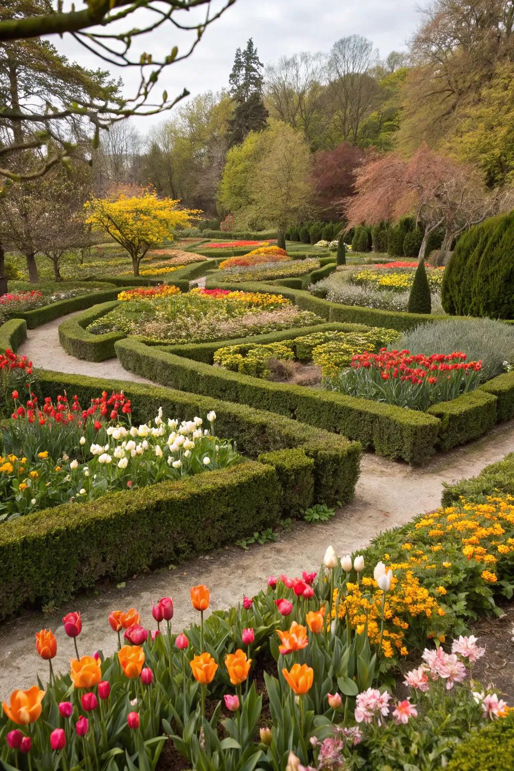 A bloom cycle maze that evolves throughout the year.
