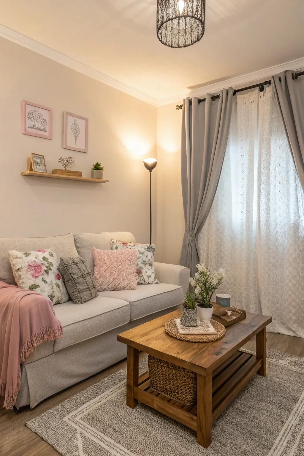 Light colors create the feeling of a more open space.