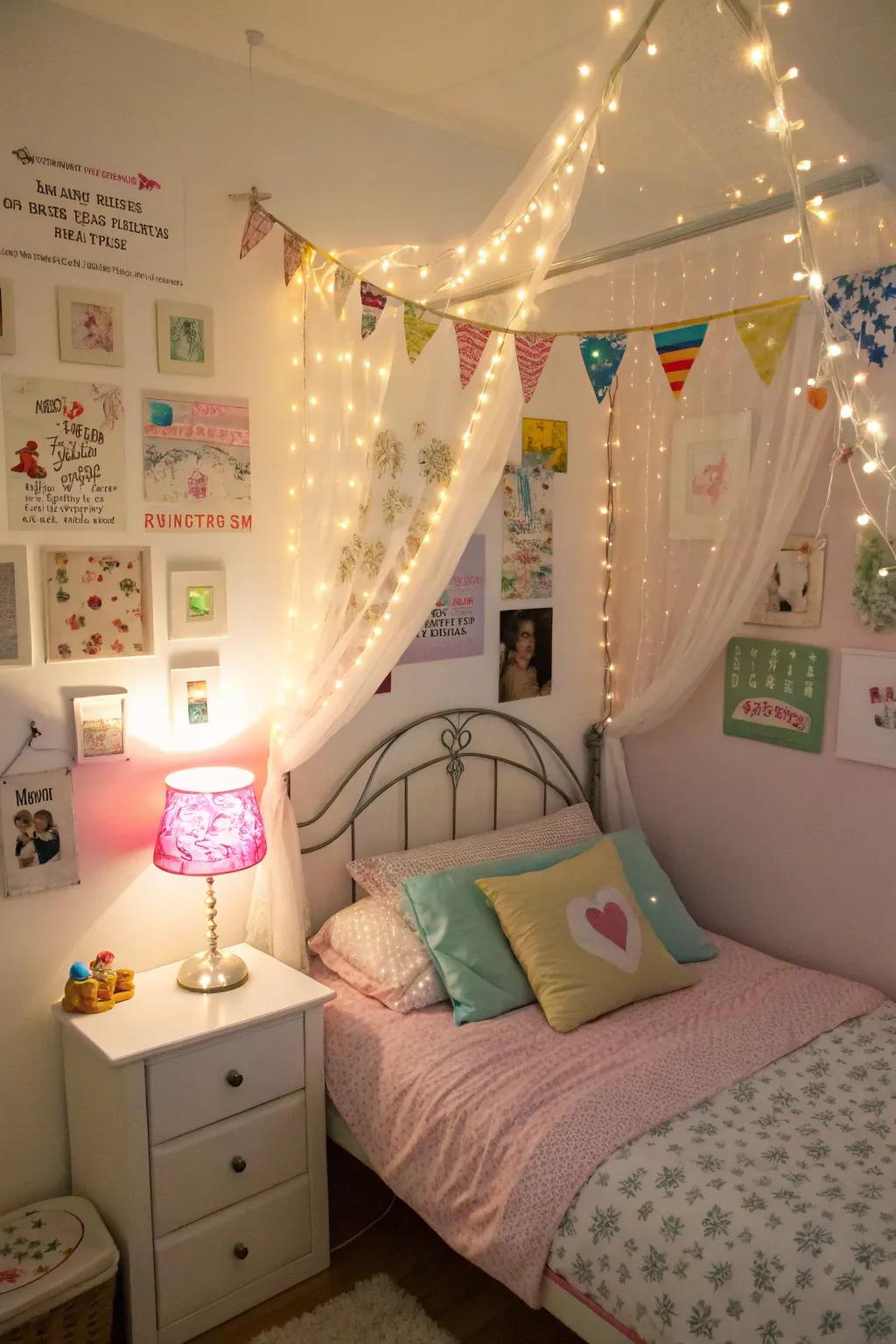 Playful touches transform the room into a magical retreat.