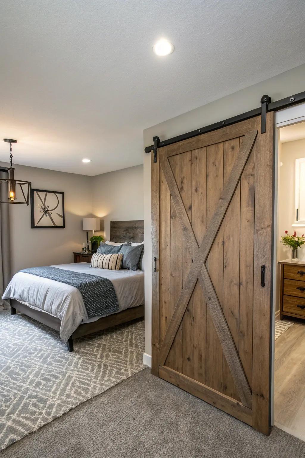 Sliding doors offer style and functionality.