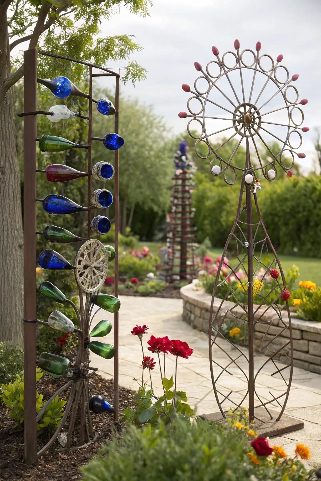 Reclaimed resources incorporate inventiveness and allure to garden artistry endeavors.