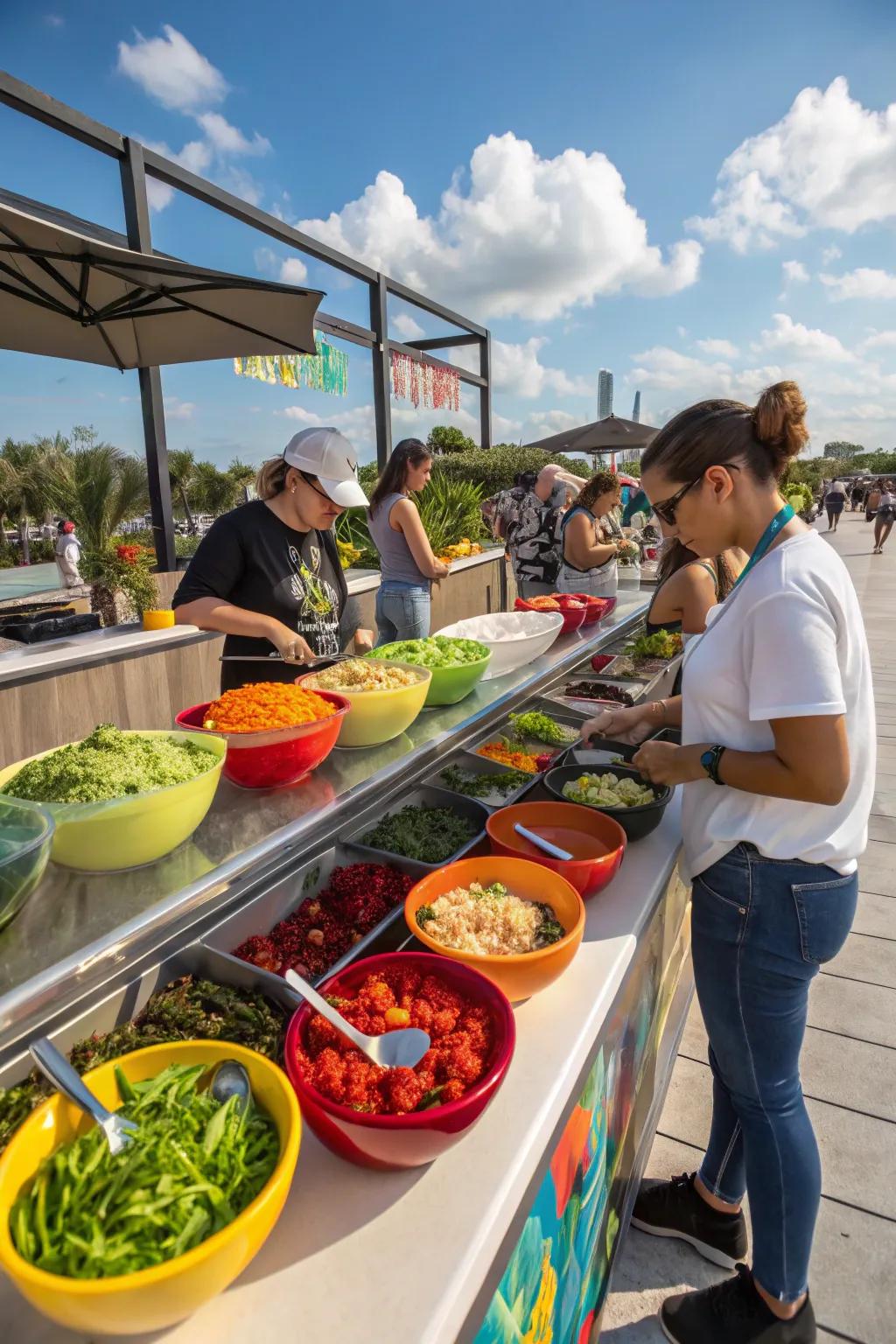 Engage your guests with customizable and interactive food stations.