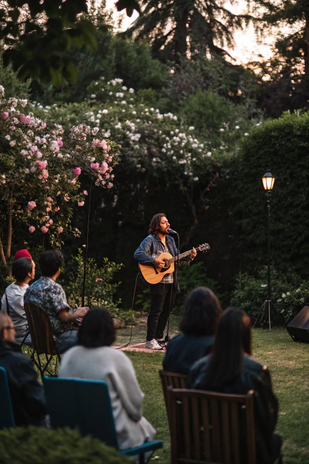 A live music corner adds charm and entertainment.