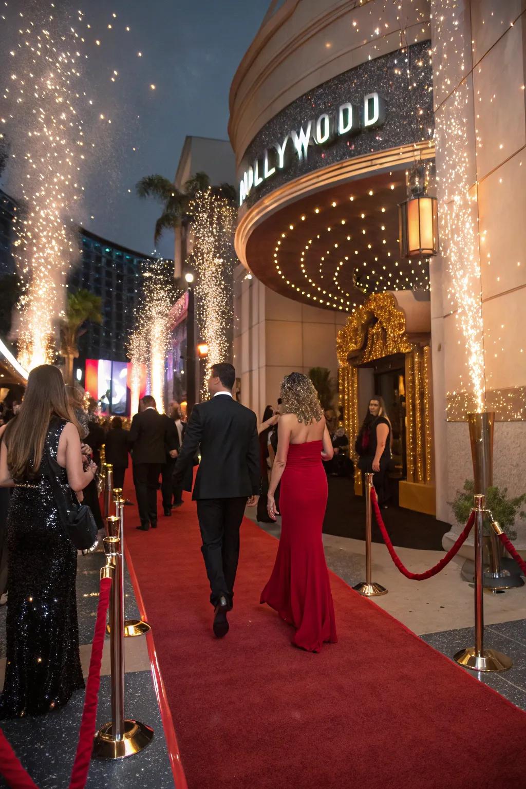 A glamorous Movie Star-themed night featuring scarlet covering treatment.