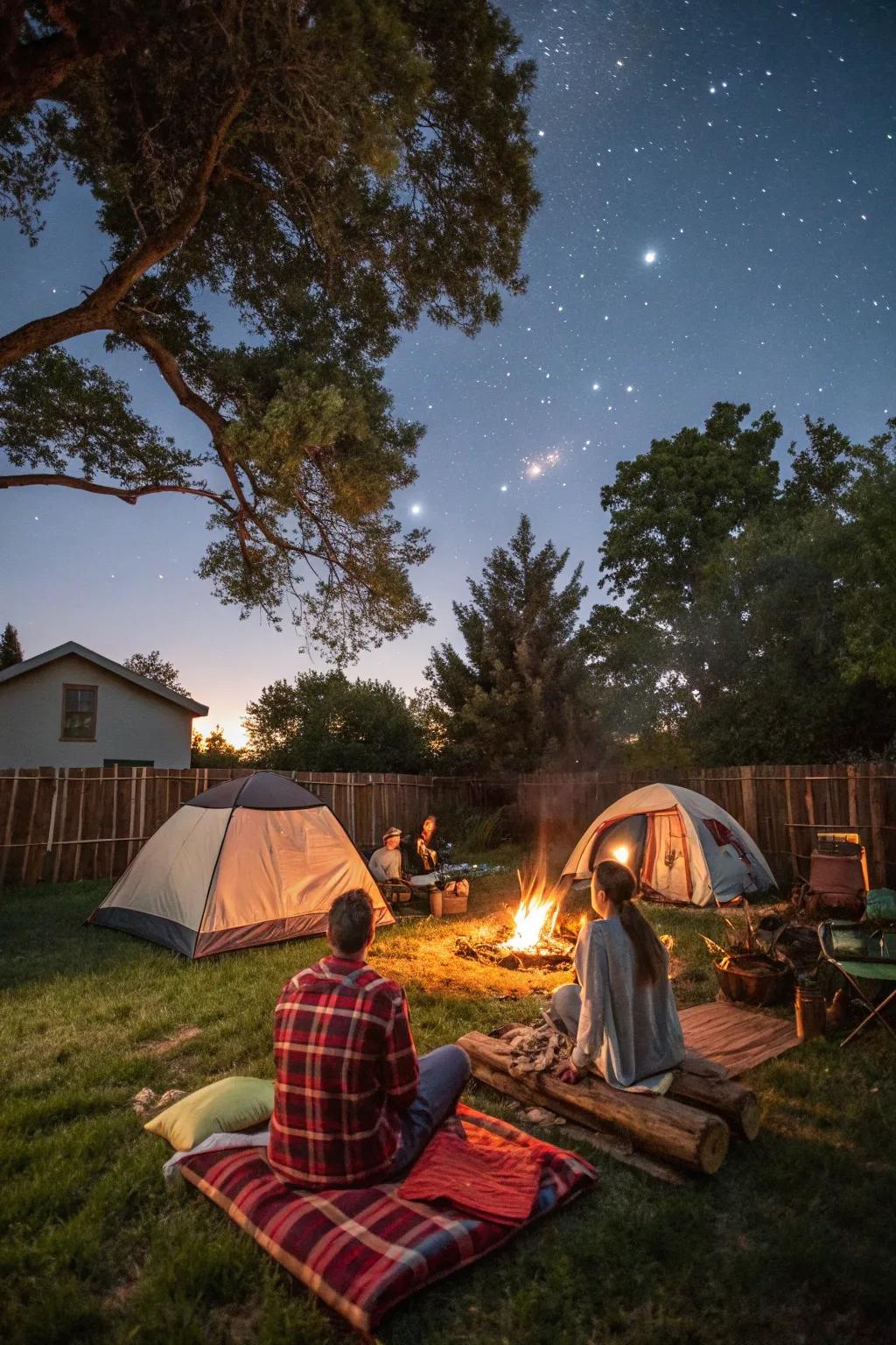 Experience the great outdoors with a garden camping adventure.