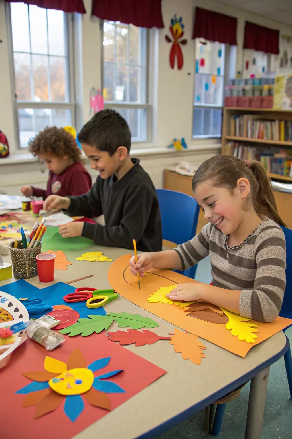 A craft corner sustains the little ones happily occupied.