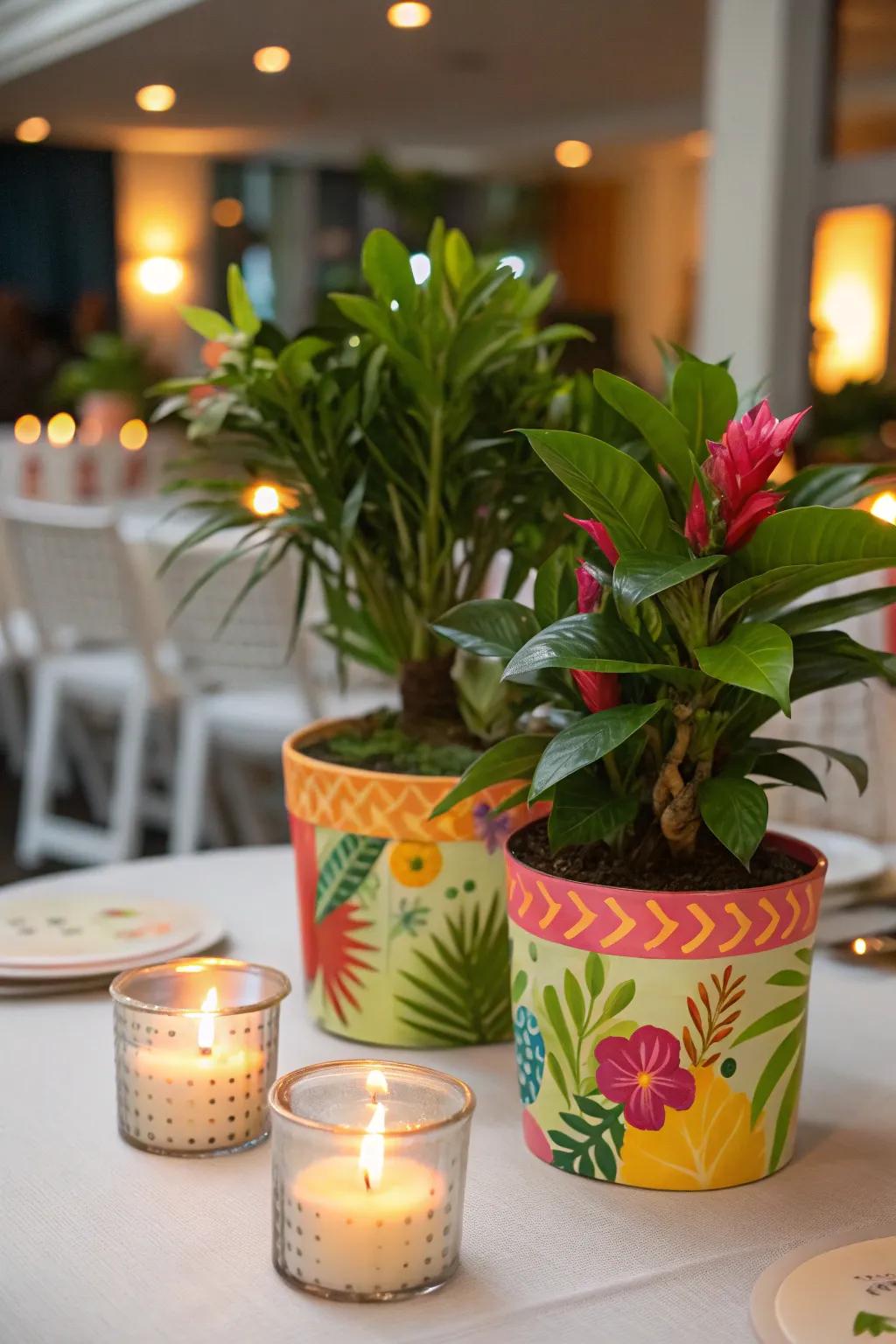 Tropical celebration favors introduce a thoughtful touch.