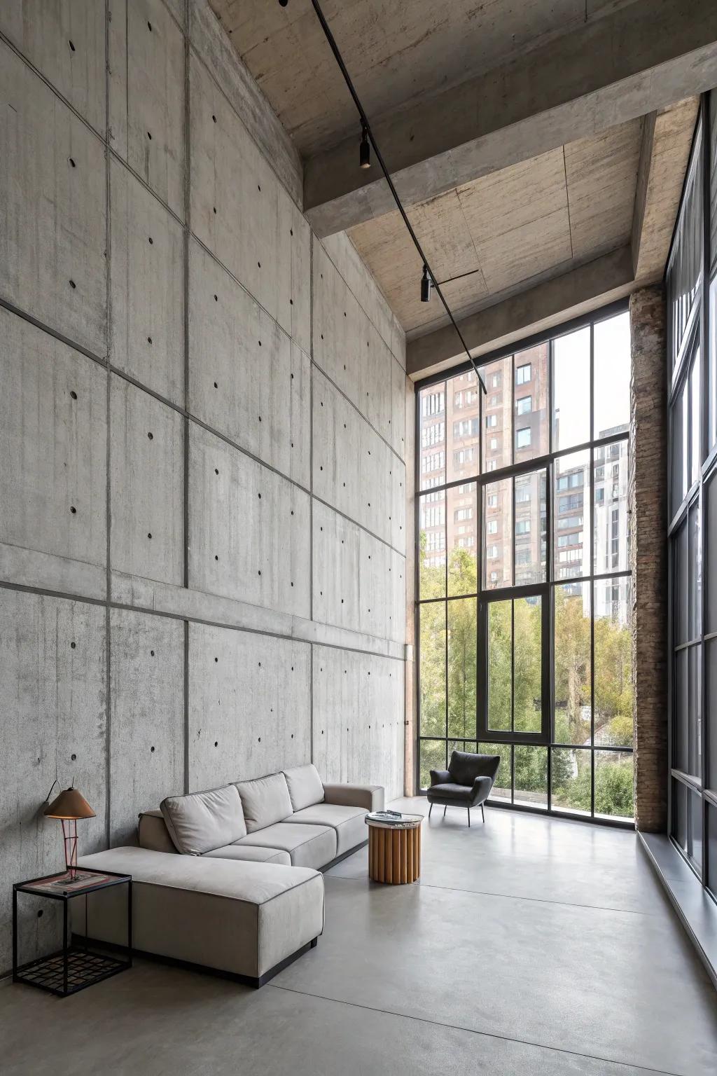Concrete walls offer a trendy, urban edge that&rsquo;s timeless.