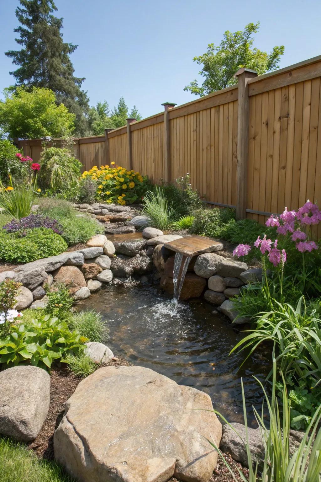 Bubbling stone features add a simple and effective water element to gardens.