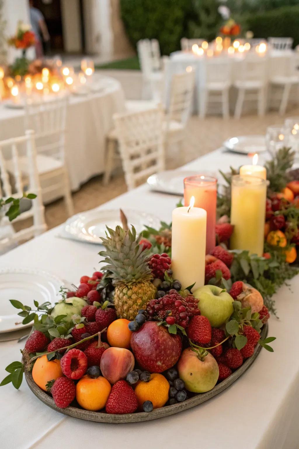 Seasonal fruits integrating a refreshing detour to the décor.