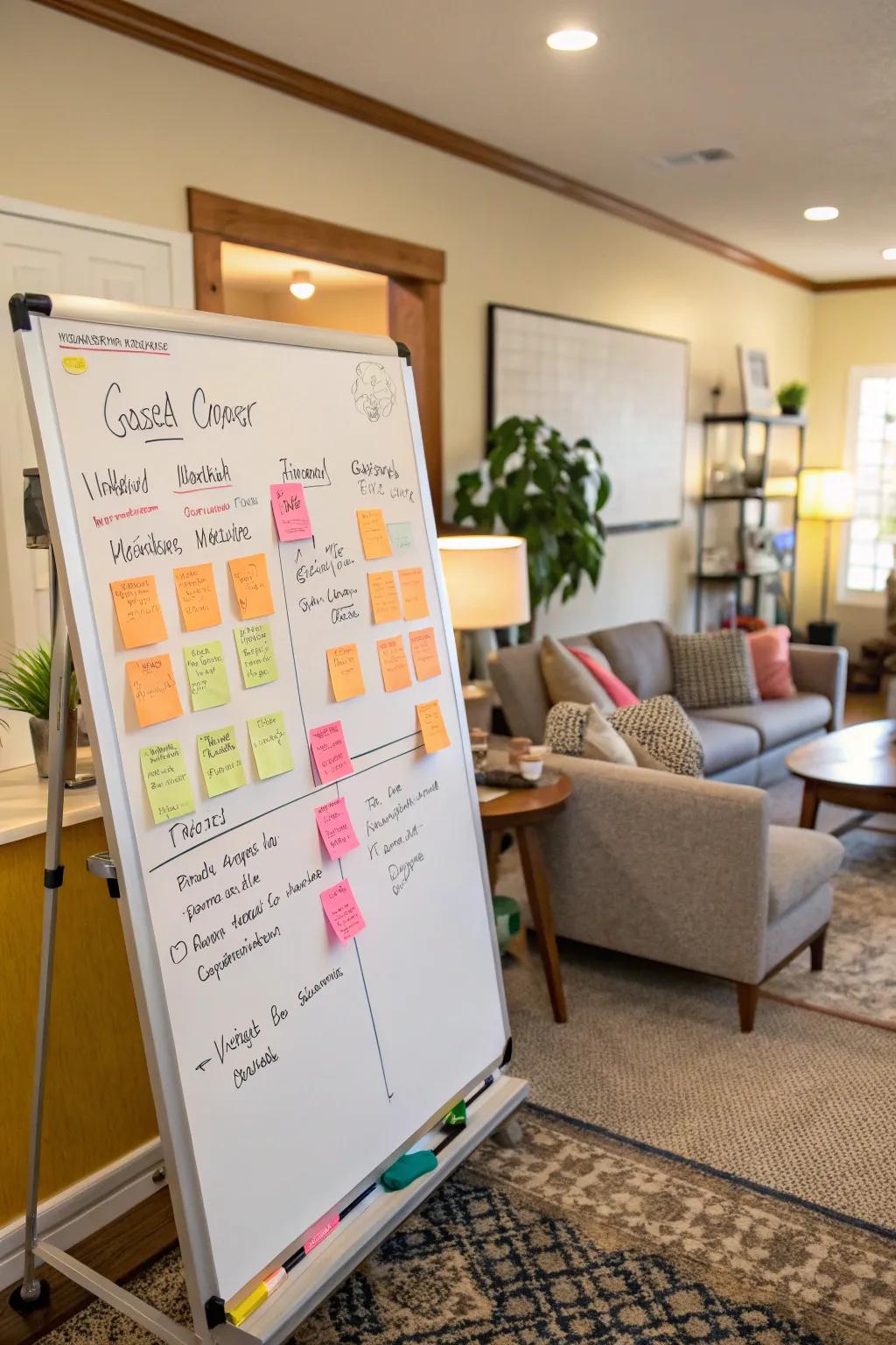 A partnership board welcome where guests can contribute.