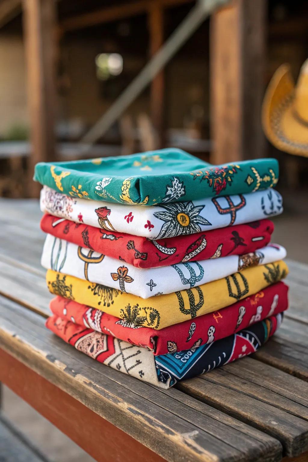 Tailored scarves perform as treasured party tokens.