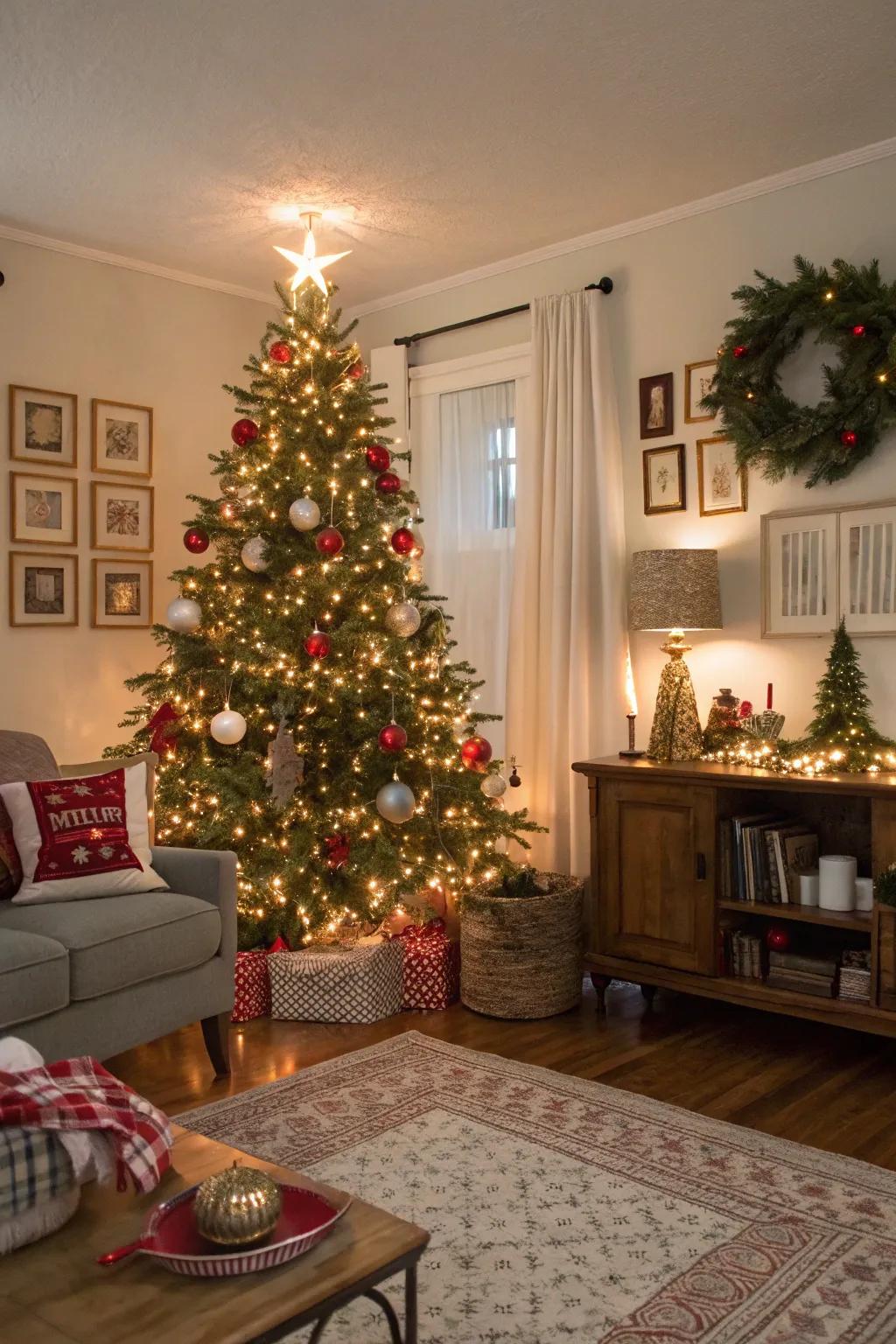 Vintage and modern elements creating a unique holiday decor