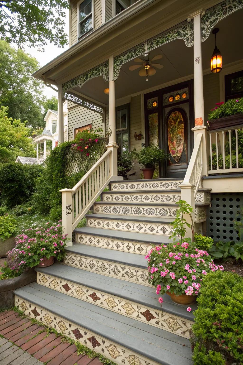 Patterns give character to stairs.