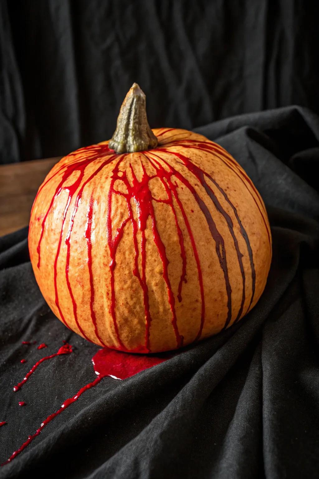 Pumpkin featuring a dramatic gory goo effect.
