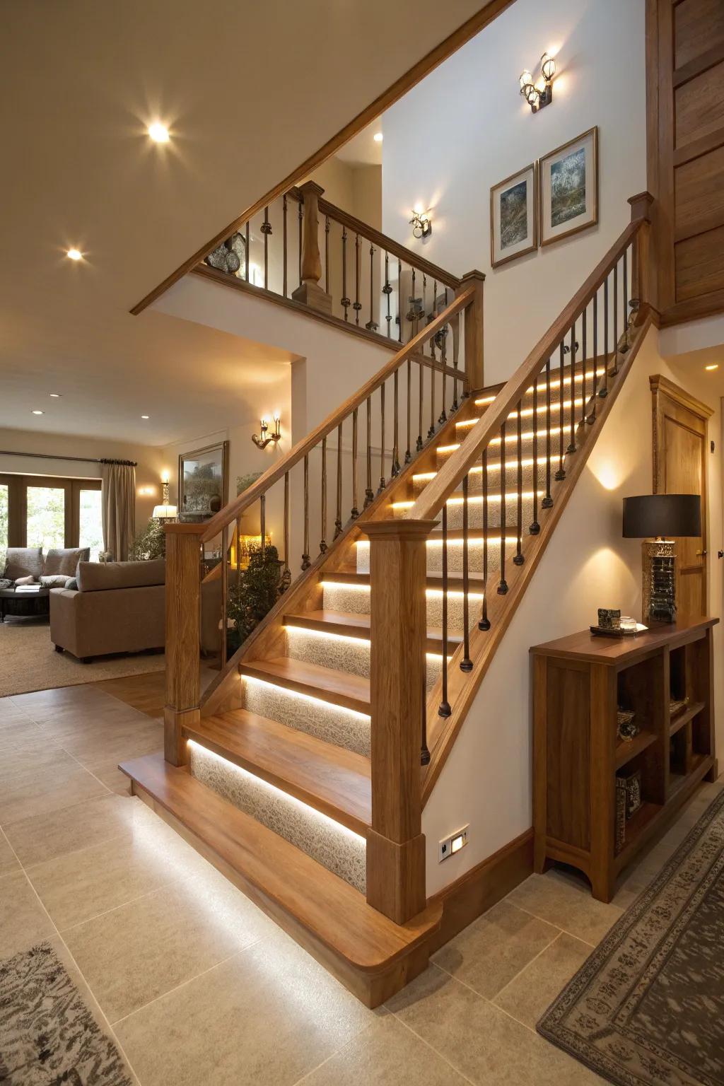 Personal touch: adjustable options in wooden railing.