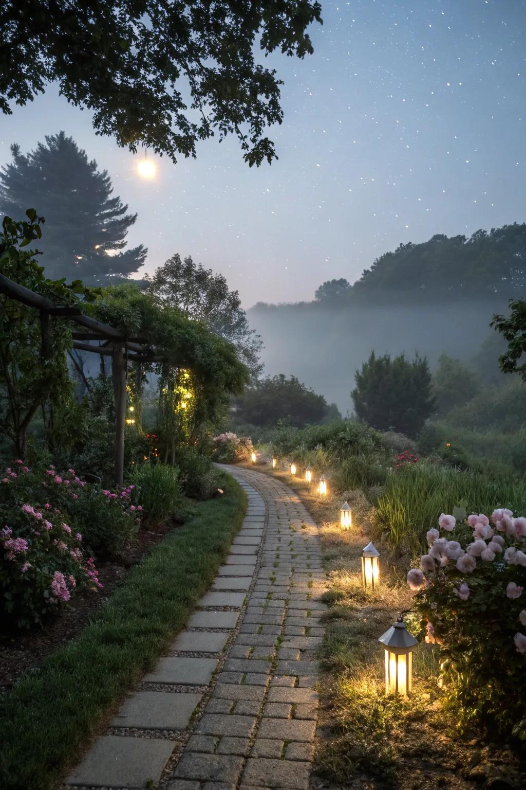 Low-upkeep illumination enhancing evening ambiance.