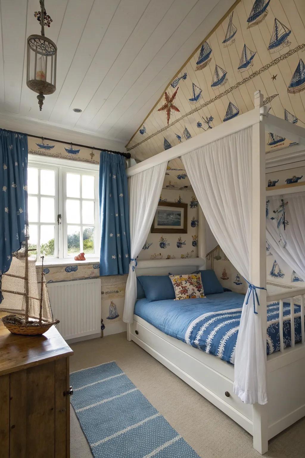A seafaring theme introduces a revitalizing and adventurous spirit to your attic.