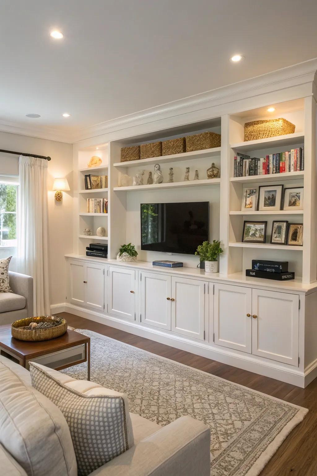 Pre-Installed storage integrates style and utility.