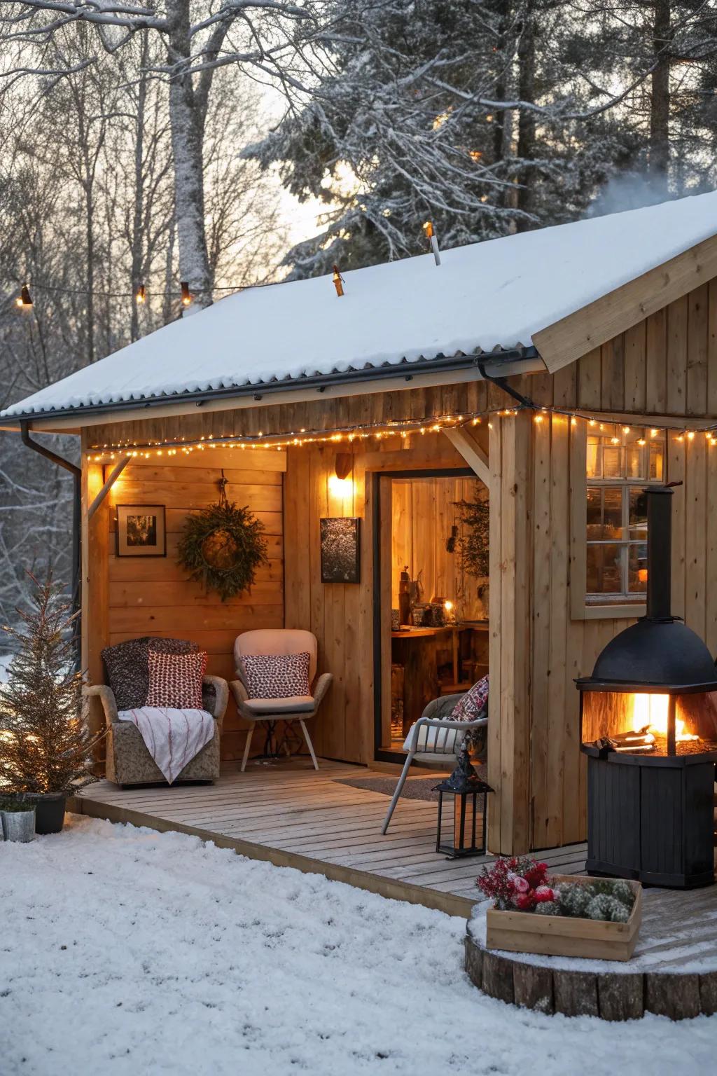Grill year-round thanks to a winter-ready grilling station.