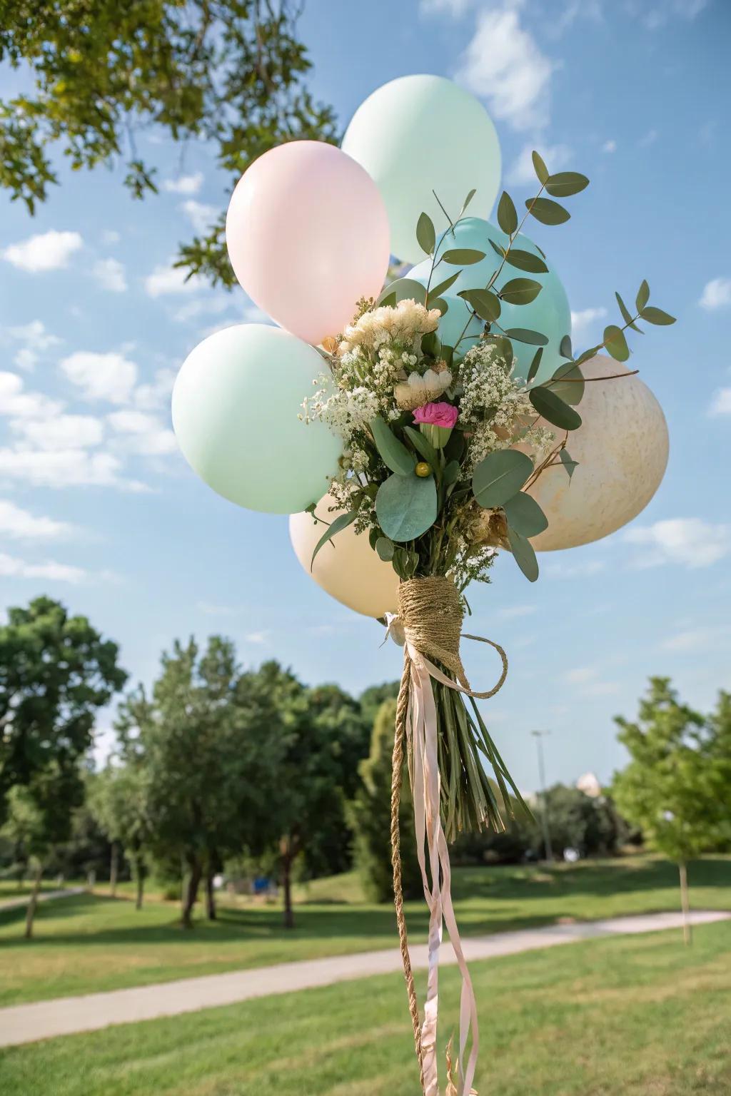 An eco-mindful balloon display that blends grace through sustainability.