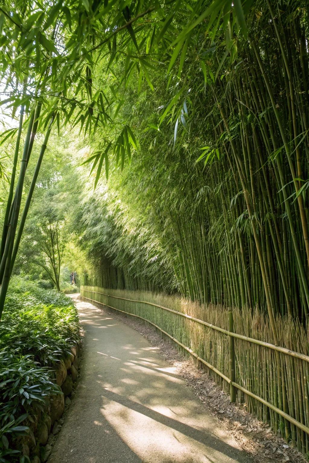 Bamboo provides a natural sound buffer, creating a quieter garden.