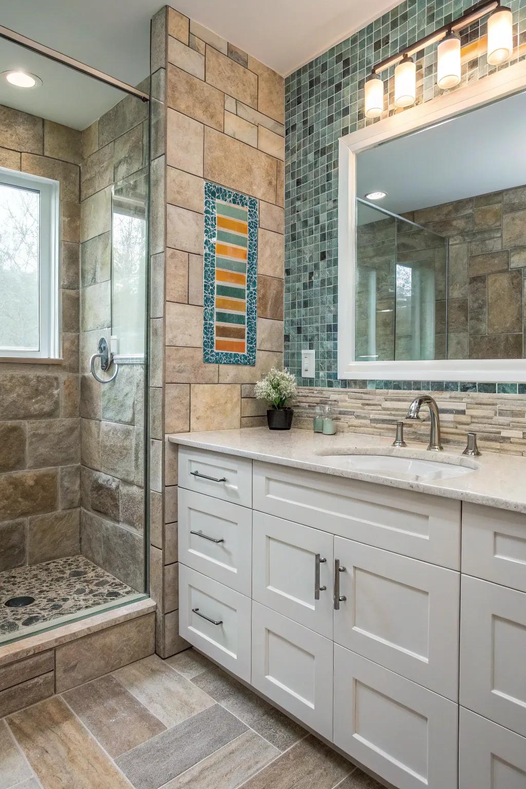 A distinctive design using a mixture of mediums.