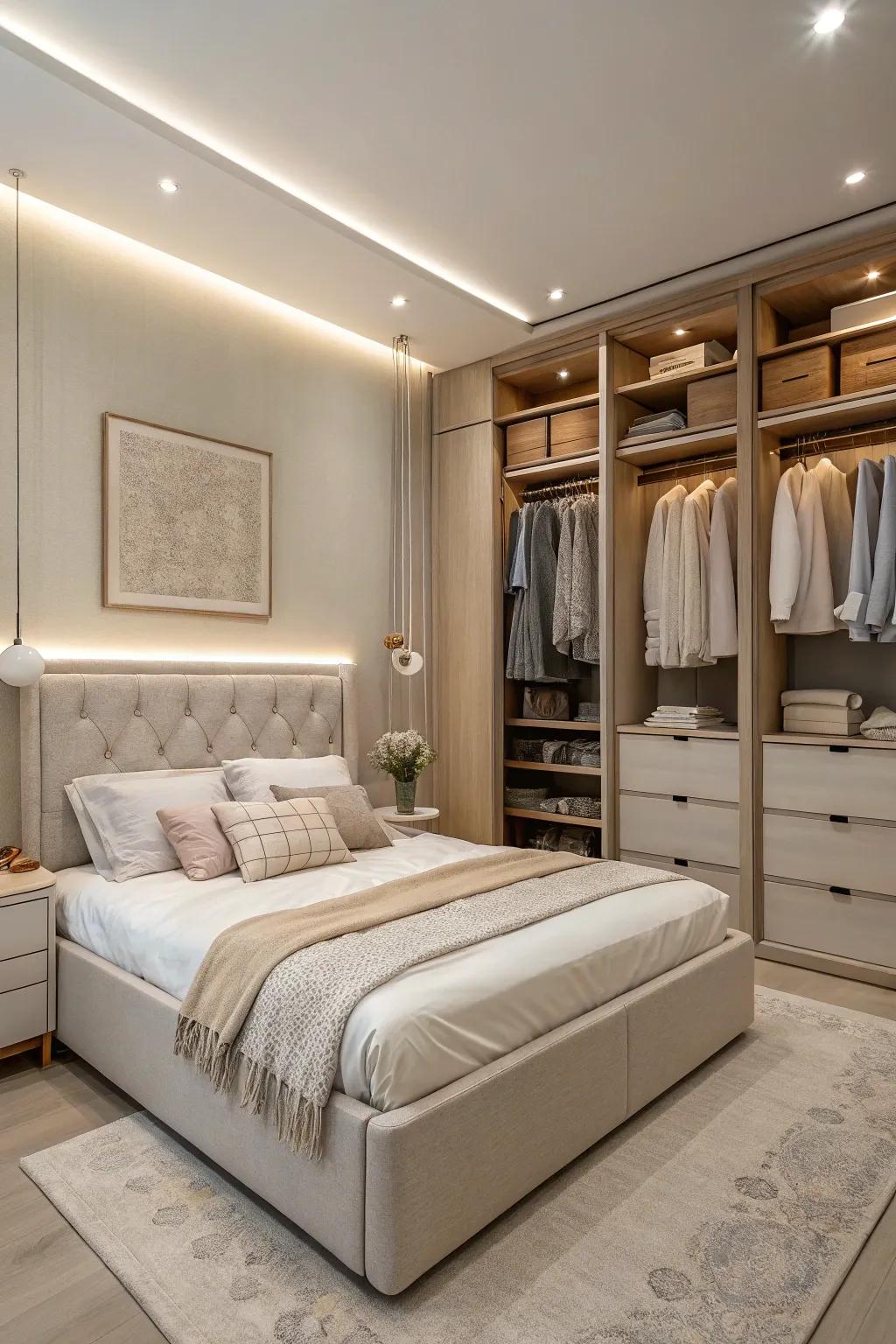 A Zen retreat offers peace and tranquility in your closet space.