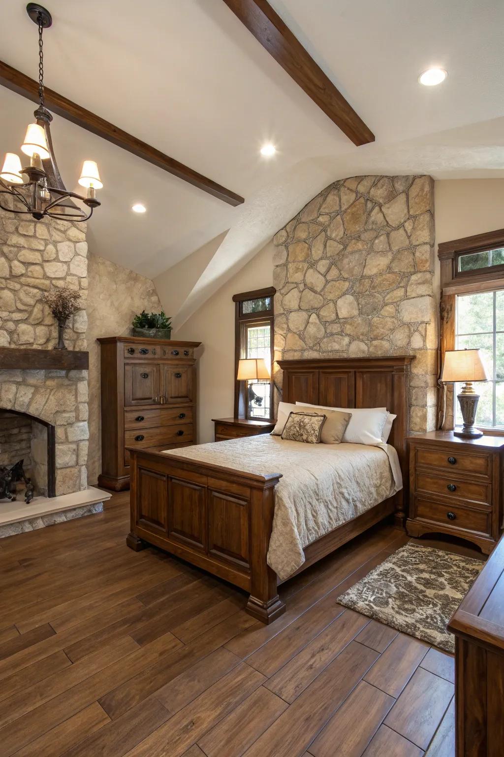 Organic textures fashion a natural and calming bedroom environment.