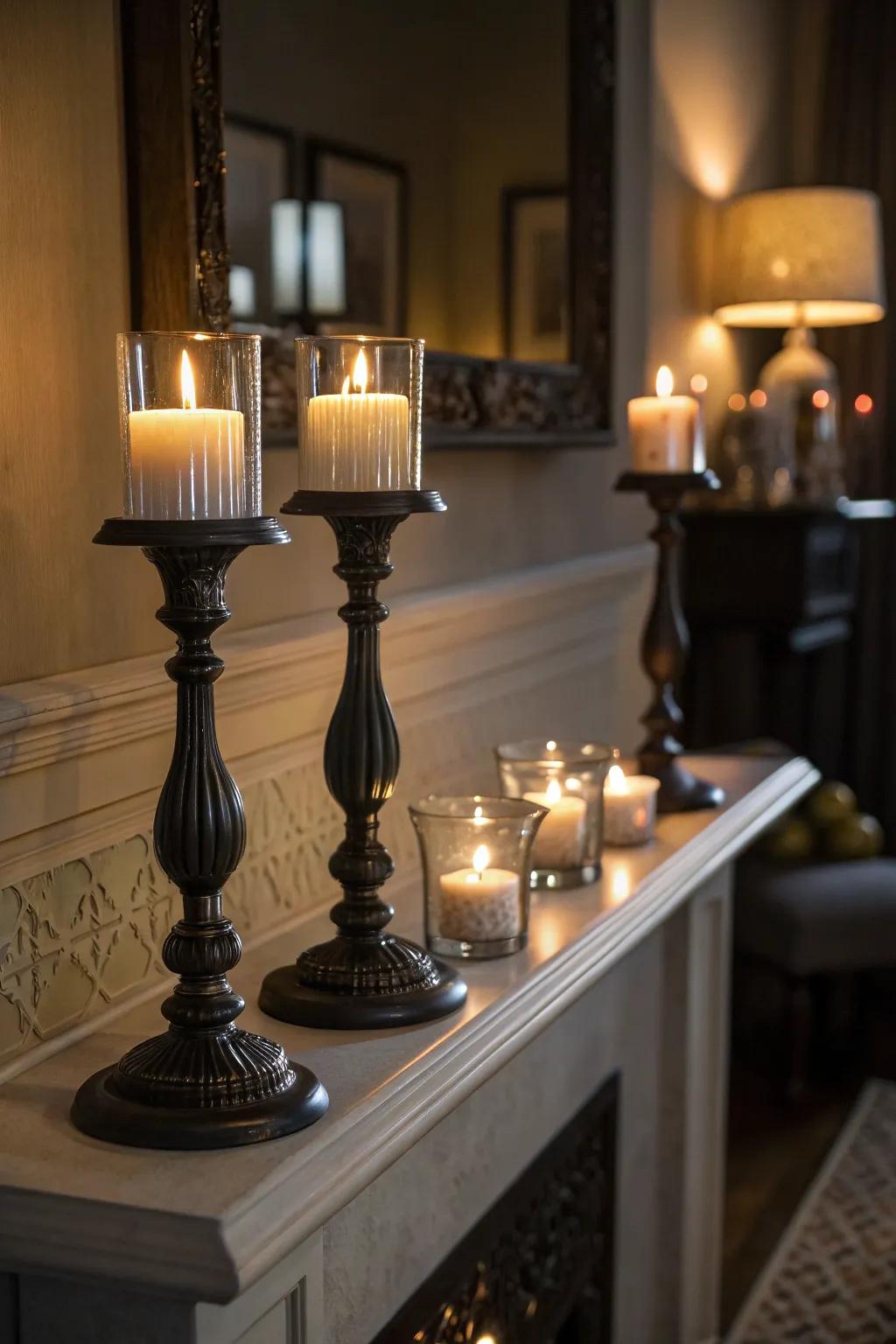 Sophisticated flame lite containers bring warmth and charm to any space.