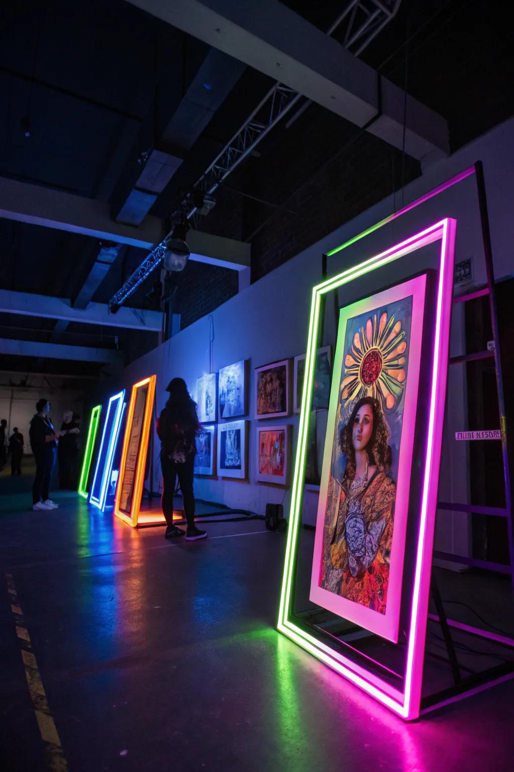 Artistic frames transform artwork into shimmering masterpieces.