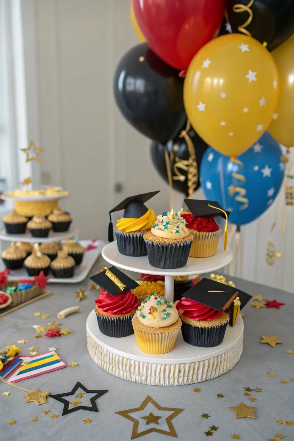 Sweeten the festivity through a cupcake arrangement.