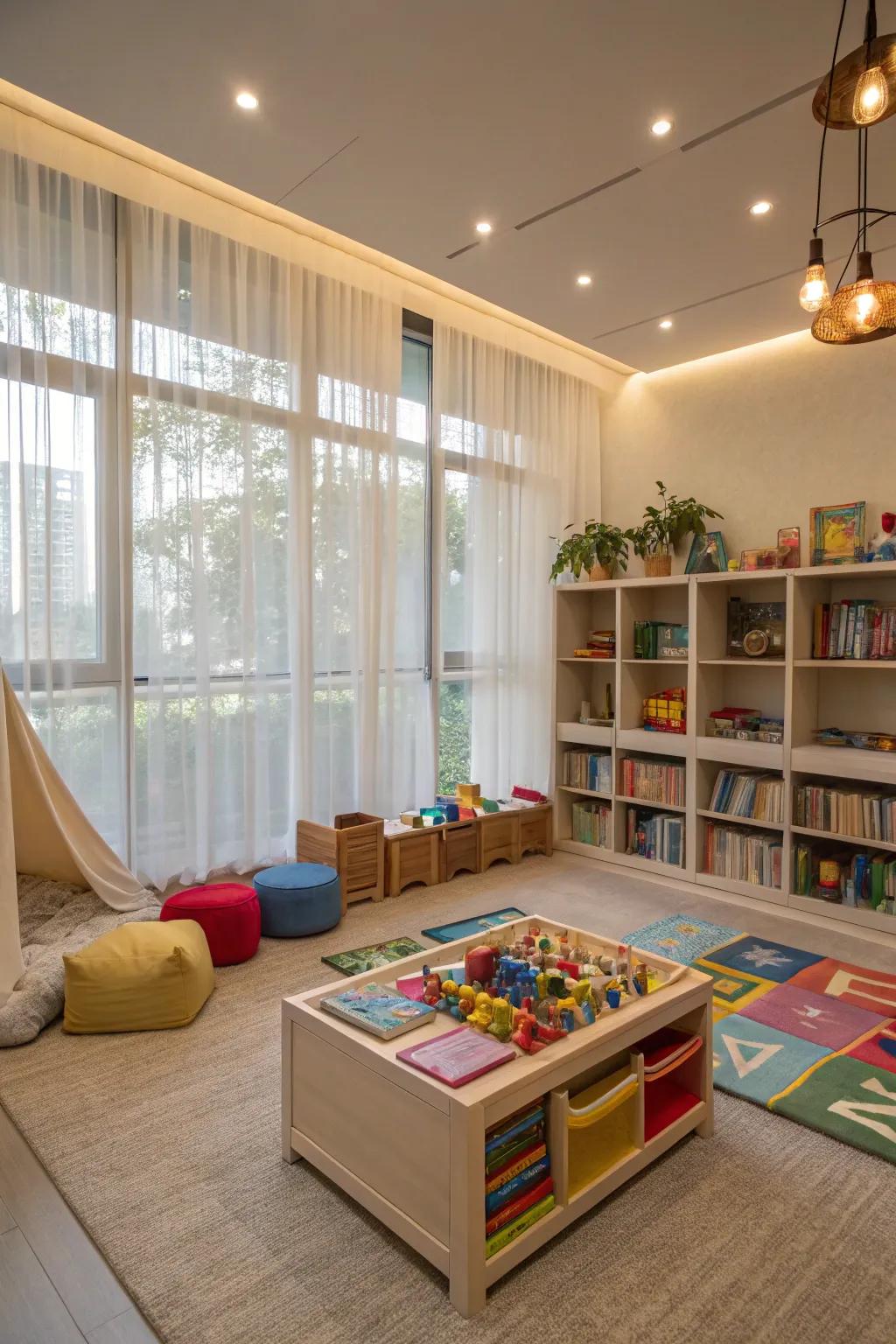 A plan for a floor which remains versatile and adjusts in response to changing recreational requirements.