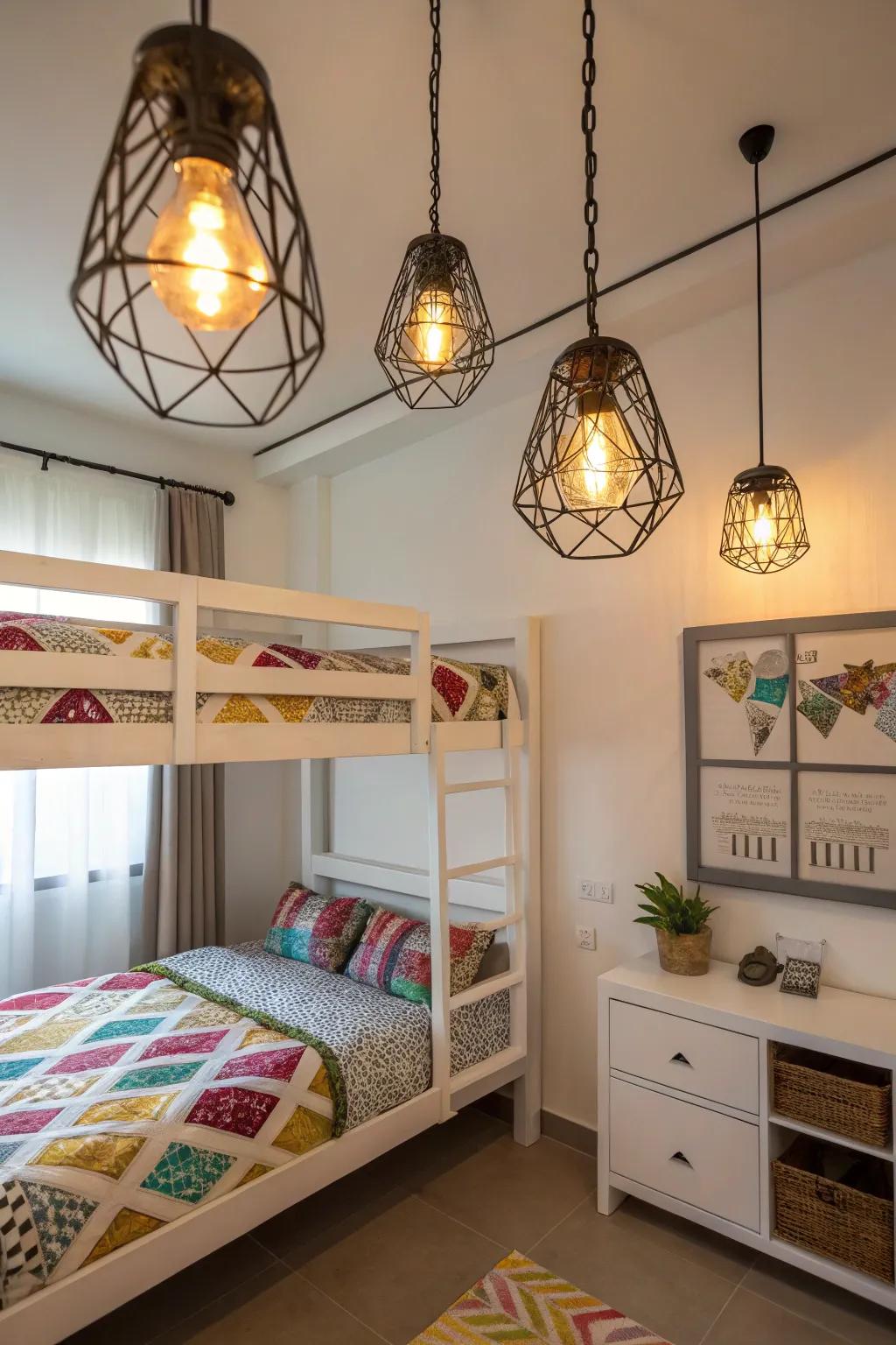 Hanging lights provide a modern and stylish variation.