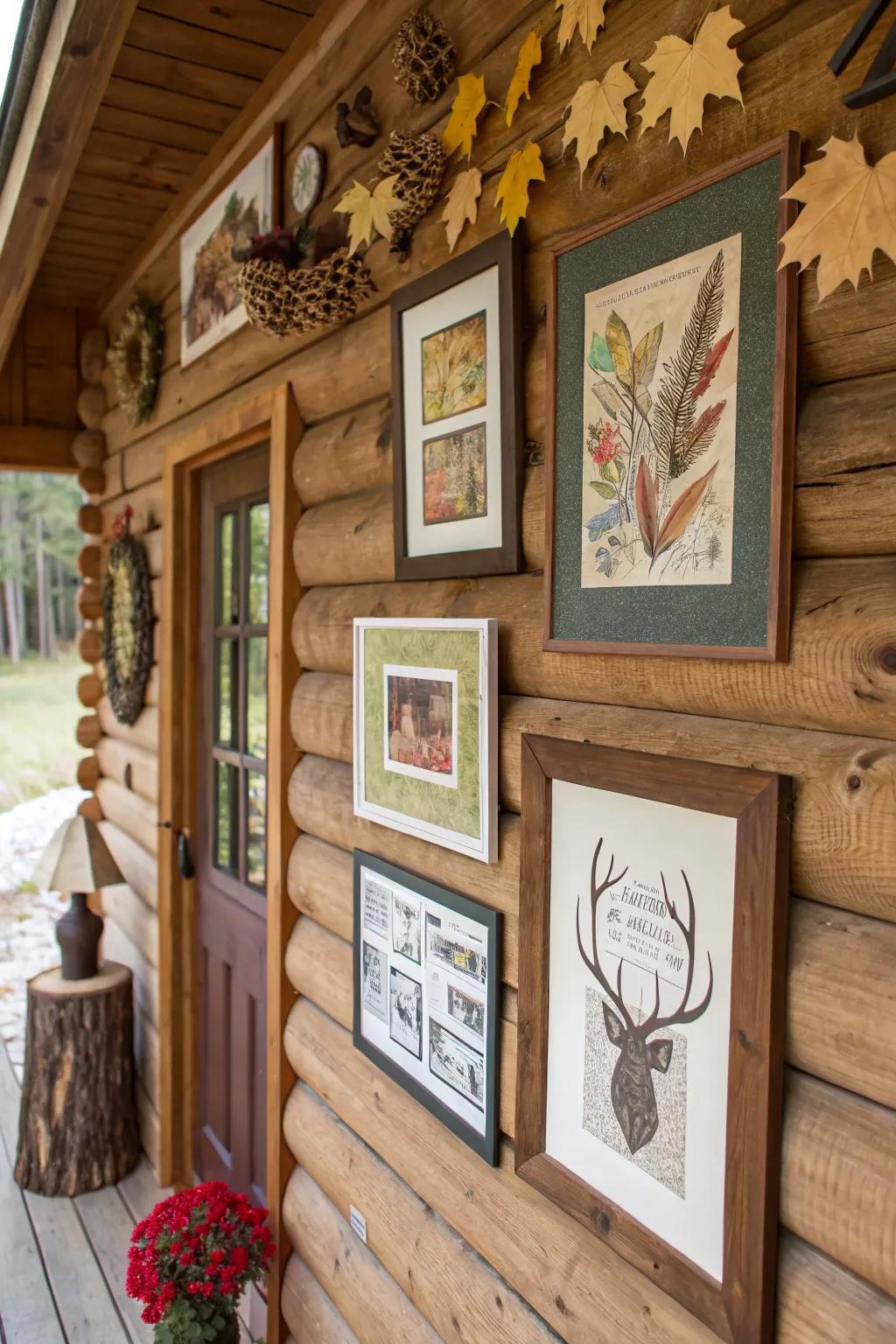 Wall decor that transforms the cabin space with color and personality.