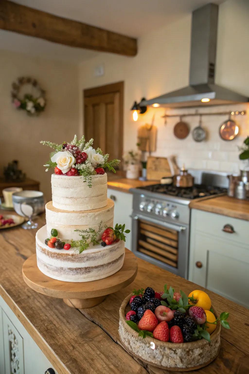 Simplicity and beauty with a natural light buttercream cake
