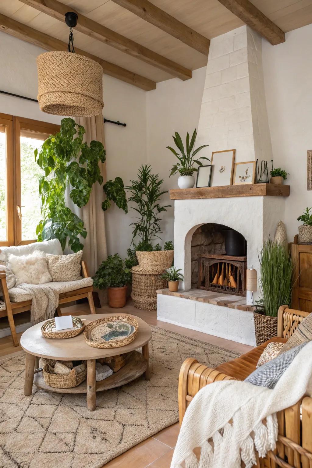 Organic wall wash adds texture and dimension, offering an eco encouraged finish.