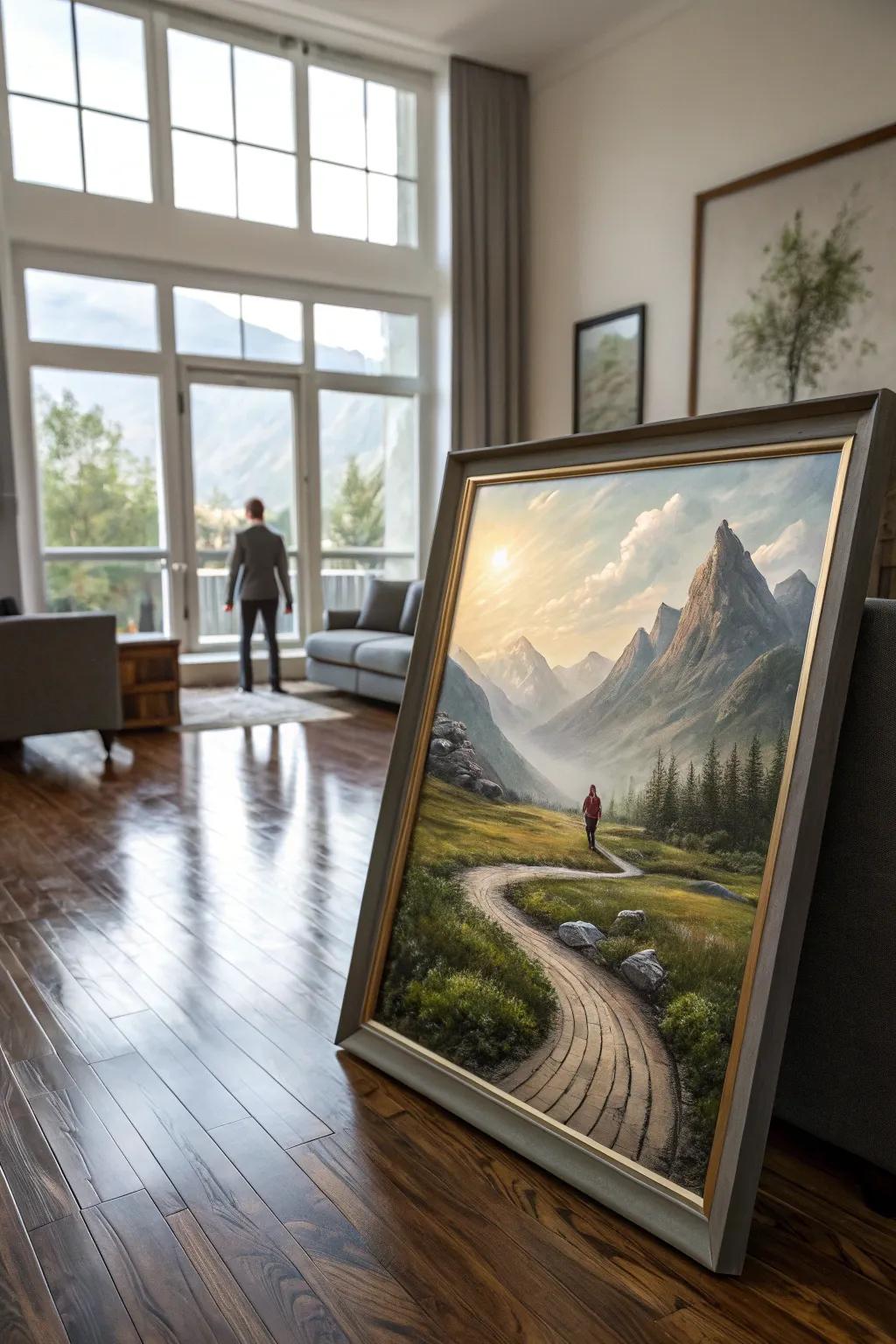 Symbolic voyage art beautifully illustrates the path of faith.