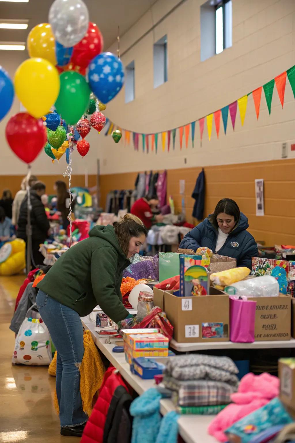A touching giving effort gathering that embodies the spirit of contributing.