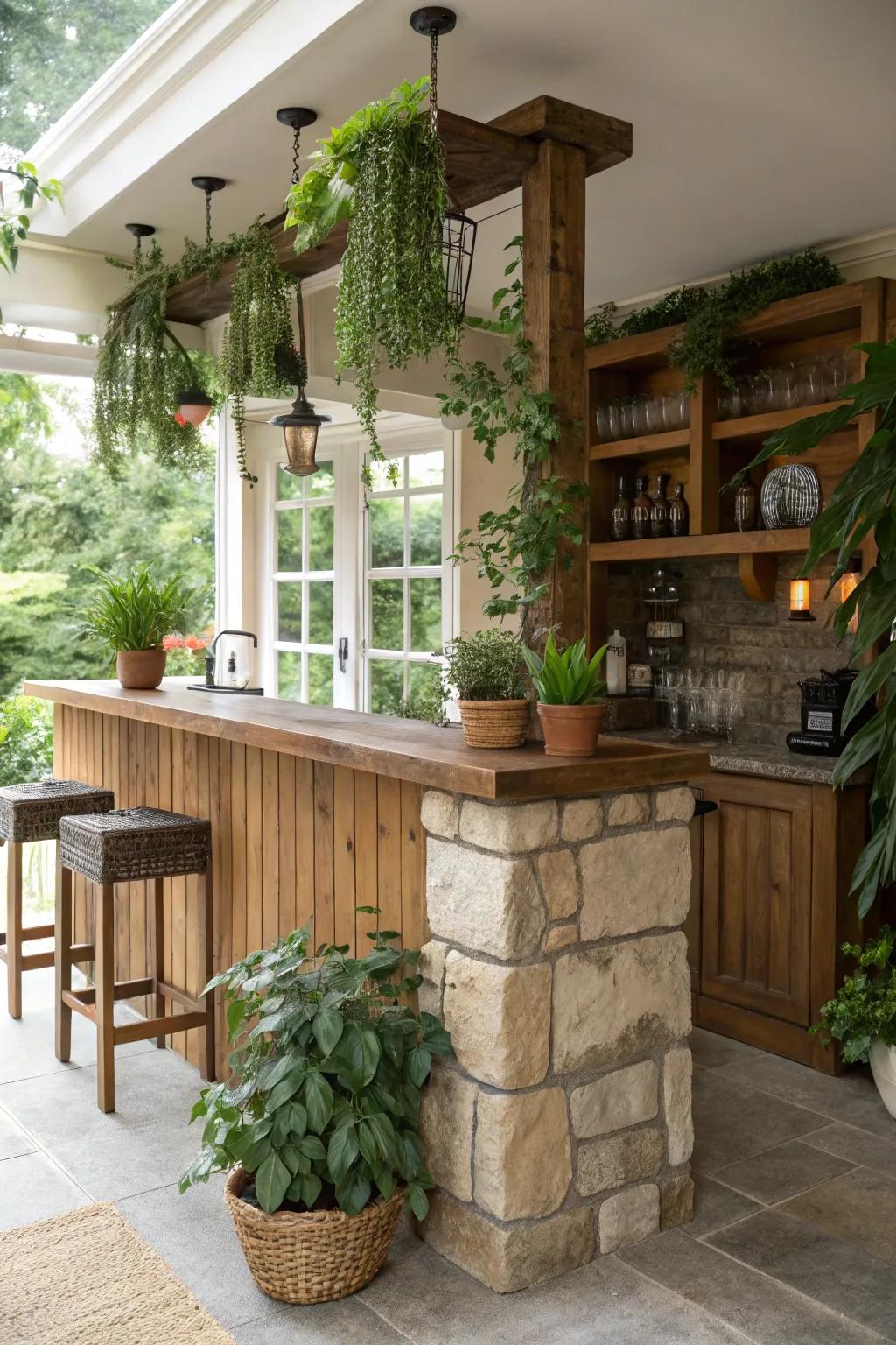 Organic inspiration elements bring a refreshing feel to your bar.