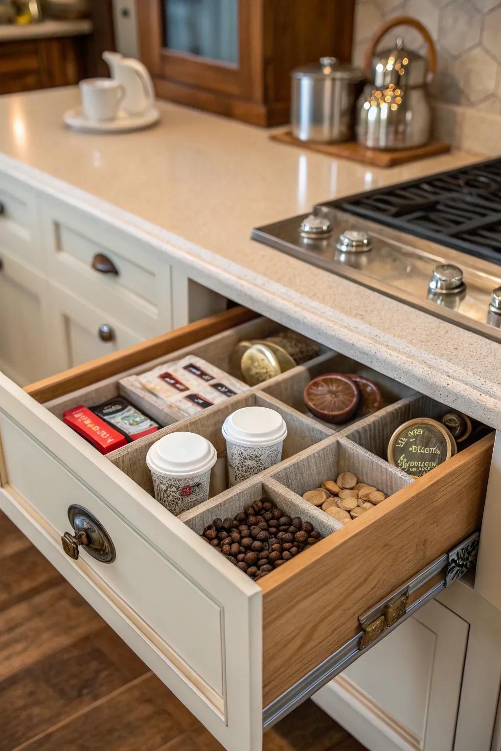 Old charm makes your coffee drawer cozy and special.