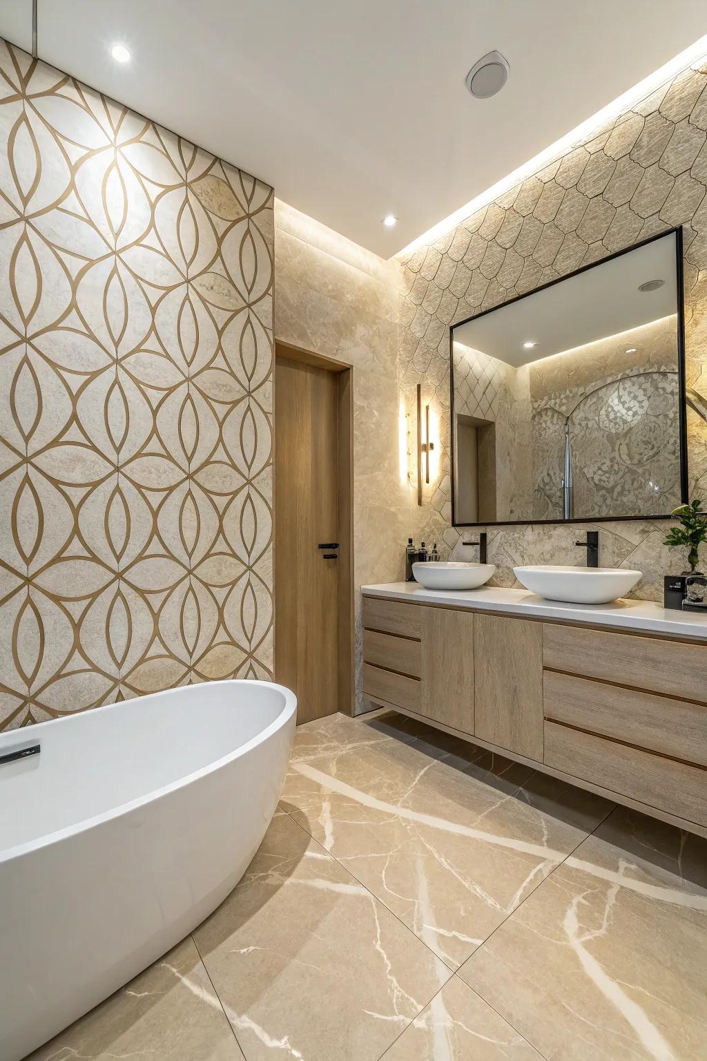 Unforeseen designs in ivory dream inject a twist into the design.