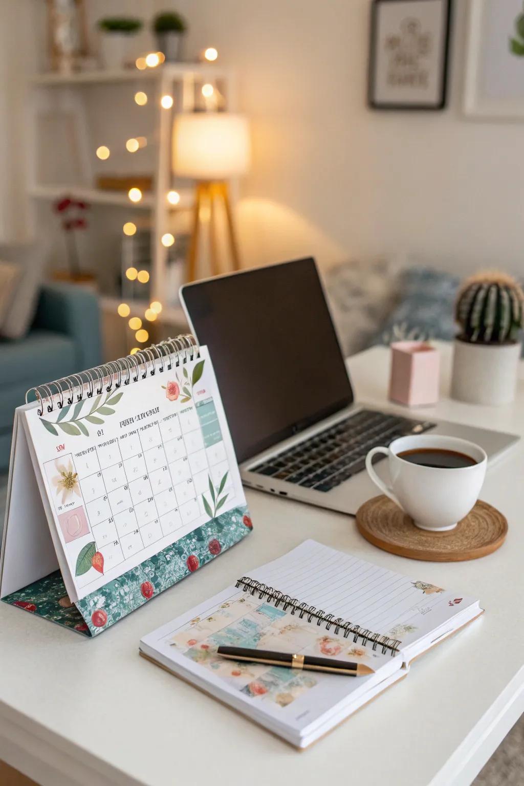 A desk scheduler providing functionality and style.